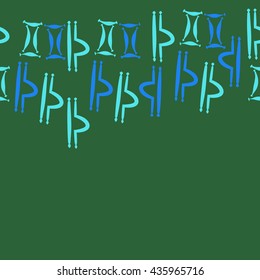 Seamless  horizontal pattern of zodiac signs, doodles,  object,gemini,libra, copy space. Hand drawn.