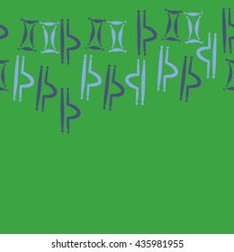 Seamless  horizontal pattern of zodiac signs, doodles,  object,gemini,libra, copy space. Hand drawn.