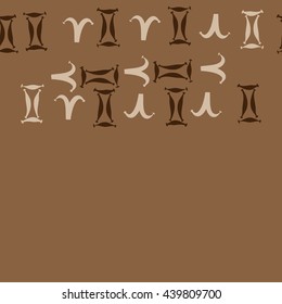 Seamless horizontal pattern of zodiac signs, doodles,  object, gemini,aries,  copy space. Hand drawn.