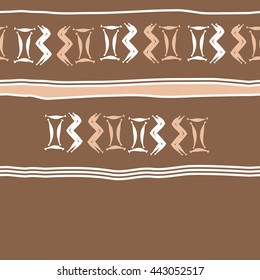 Seamless horizontal  pattern of zodiac signs, doodles,  object, gemini,aquarius, stripes, spot, copy space. Hand drawn.