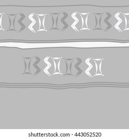 Seamless horizontal  pattern of zodiac signs, doodles,  object, gemini,aquarius, stripes, spot, copy space. Hand drawn.