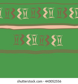Seamless horizontal  pattern of zodiac signs, doodles,  object, gemini,aquarius, stripes, spot, copy space. Hand drawn.