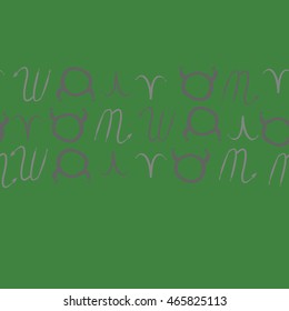 Seamless horizontal pattern of zodiac signs, doodles,  object, taurus,aries, scorpios, copy space . Hand drawn.