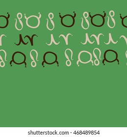 Seamless  horizontal pattern of zodiac signs, doodles,  object, taurus,aries, lions, copy space . Hand drawn.