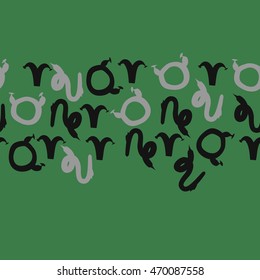 Seamless  horizontal pattern of zodiac signs, doodles,  object, taurus,aries,capricorn, copy space. Hand drawn.