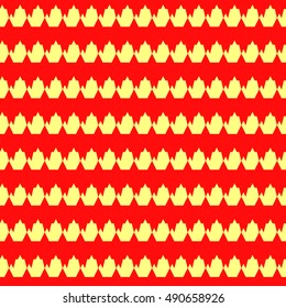 Seamless horizontal sharp edges lines pattern. Repeated yellow angular stripes on red background.Vector illustration