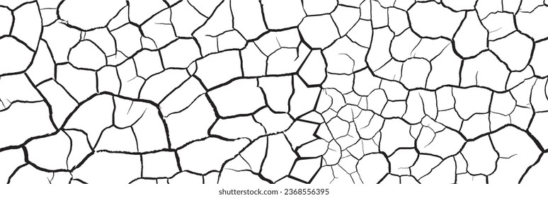 Seamless horizontal vector. Cracked earth.