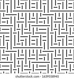 Seamless horizontal and vertical black segment pattern.