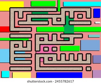 Seamless horizontal and vertical stripes color pattern. Labyrinth imitation. Abstract Background Template for design and creativity
