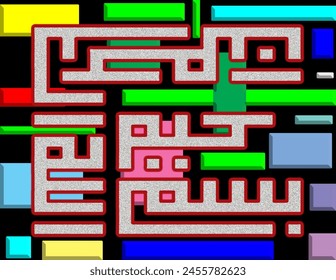 Seamless horizontal and vertical stripes color pattern. Labyrinth imitation. Abstract Background Template for design and creativity