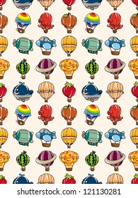 seamless hot air balloon pattern,cartoon vector illustration