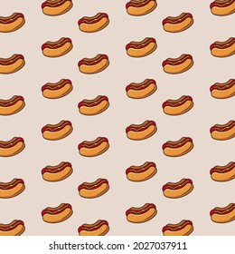 Seamless Hot dog food design background