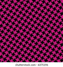 Seamless hounds tooth pattern in magenta and black.