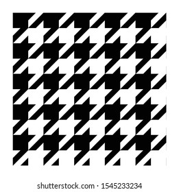 Seamless houndstooth checkered fashion textile pattern. Black and white pattern background.