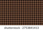 Seamless houndstooth fabric in dark and light brown shades offers a vintage and warm feel, perfect for garment making, bags, or scarves, adding a classic touch to any fashion style.
