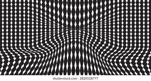 Seamless houndstooth fabric pattern, black and white, classic and elegant design, suitable for backgrounds or clothing patterns, communicating modernity and uniqueness.