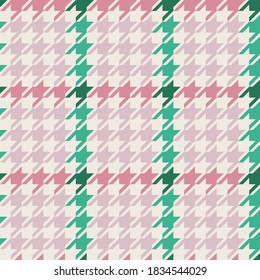 Seamless Houndstooth Pattern - All Over Fabric Texture Plaid Print Vector