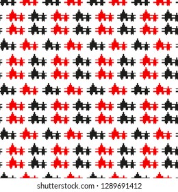 Seamless hounds-tooth pattern background with black and red - Vector illustration eps 10