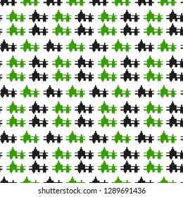 Seamless hounds-tooth pattern background with black and green - Vector illustration eps10