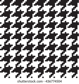 Seamless hounds-tooth pattern background with black and white