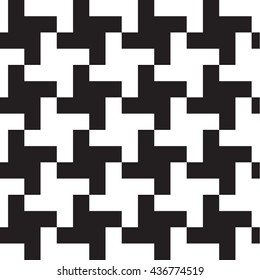 Seamless hounds-tooth pattern background with black and white