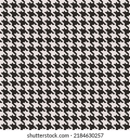 Seamless houndstooth pattern in black and white. Vector textile background. Fabric texture print for clothing, wrapping paper, scrapbooking, wallpapers, home decor, design 