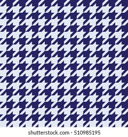 Seamless houndstooth pattern in blue. Vector image.