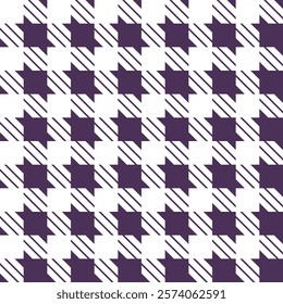 Seamless houndstooth pattern. Classic plaid design. It is characterized by a pattern of alternating squares resembling a scattered star in two colors.