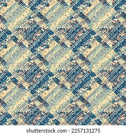 Seamless houndstooth pattern. Grunge texture in polka dot style. Bohemian cosy ornament for textiles, blankets. Vector illustration.