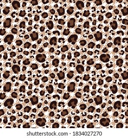 Seamless Houndstooth Pattern with Leopard Print - Plaid and Animal Skin Graphic Vector for Textile Fabric