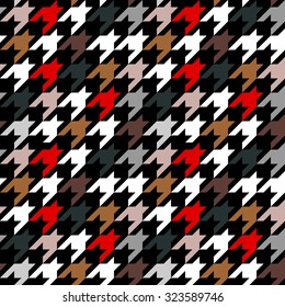 Seamless houndstooth vector pattern. Classical English checkered textile design. Black and white. Backgrounds & textures shop.