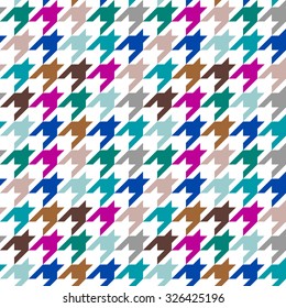 Seamless houndstooth vector pattern. Classical English checkered textile design. Sea colors. Backgrounds & textures shop.