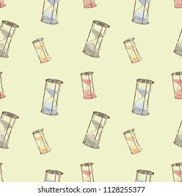 seamless hourglass pattern. theme of time. abstraction