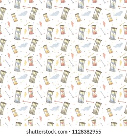 seamless hourglass pattern. theme of time. abstraction