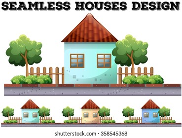 Diseño de la casa sin problemas en la ilustración de la carretera