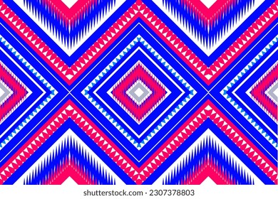 Seamless hthniand drawn chevron pattern with aztec ethnic and tribal ornament .Vetor bright colors fashion illustration.