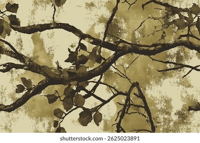 Seamless hunting camouflage modern pattern, vector military print. real tree forest camouflage seamless pattern. Leaves camouflage background