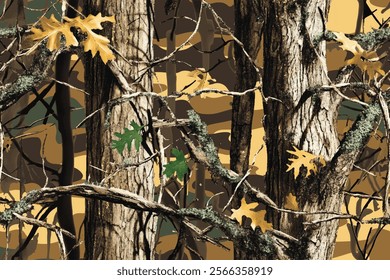 Seamless Hunting Camouflage Pattern Inspired by Dense Forest Landscapes