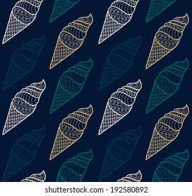 Seamless ice cream background pattern in vector