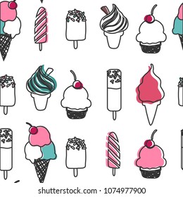 seamless ice cream pattern