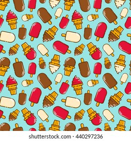 Seamless ice cream pattern.