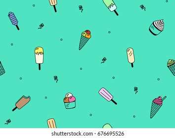 Seamless Ice Cream pattern