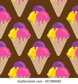 seamless ice cream pattern, candy vector