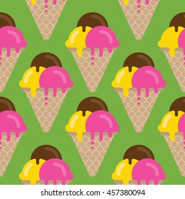 seamless ice cream pattern, candy vector