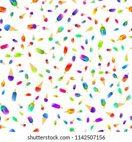 Seamless ice cream pattern colorful background. Nice and beautiful vector illustration
