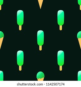 Seamless ice cream pattern colorful background. Nice and beautiful vector illustration