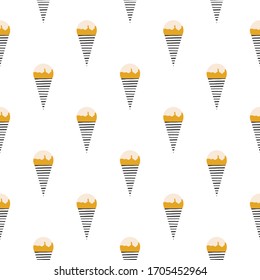Patrón de helados sin manchas. Diseño geométrico. Ilustración vectorial de verano.