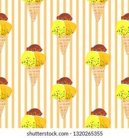 Seamless Ice Cream Pattern Design for Gift Wrapping, Product Packaging, Scrapbooking, Personal Project etc