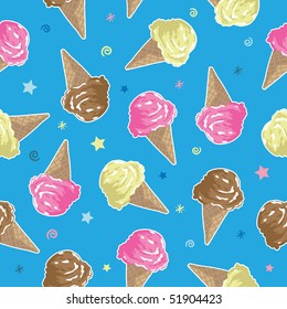 seamless ice cream pattern swatch with clipping mask