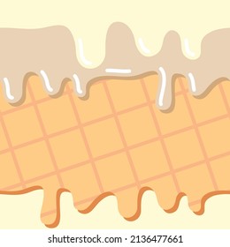 Seamless ice cream pattern with vanilla flavour.